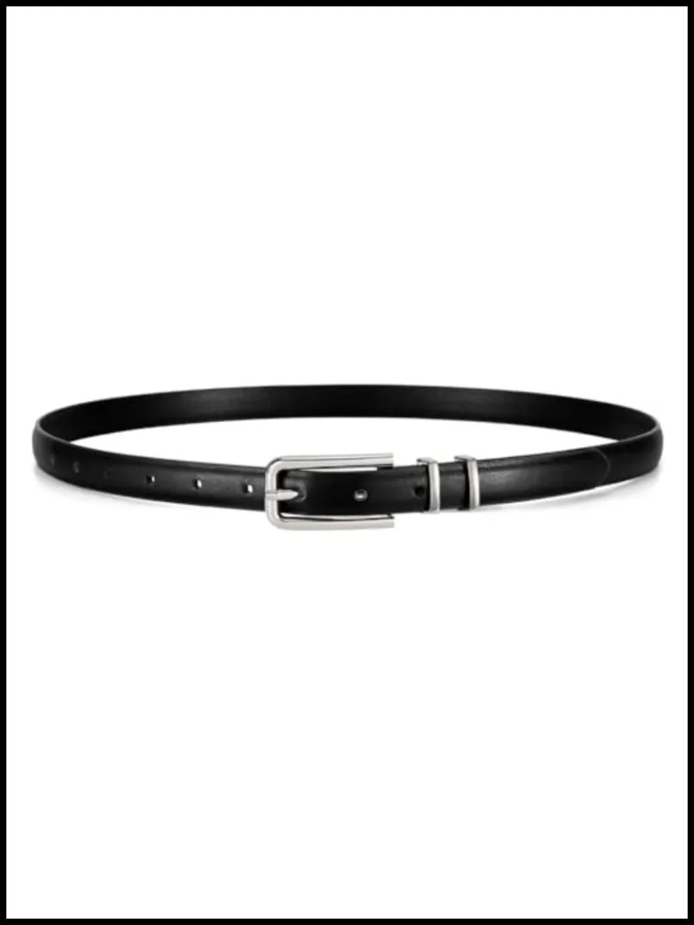 Women's Skinny PU Leather Belt with Gold Buckle - 0.7